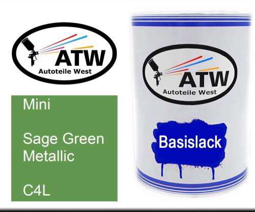 Mini, Sage Green Metallic, C4L: 500ml Lackdose, von ATW Autoteile West.